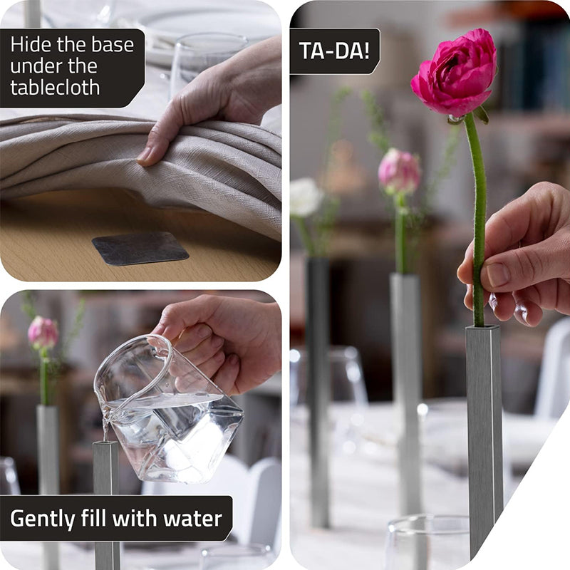 Minimalist Geometric Stainless Steel Vase, Nordic Luxury Metal Flower Vase for Home Decor