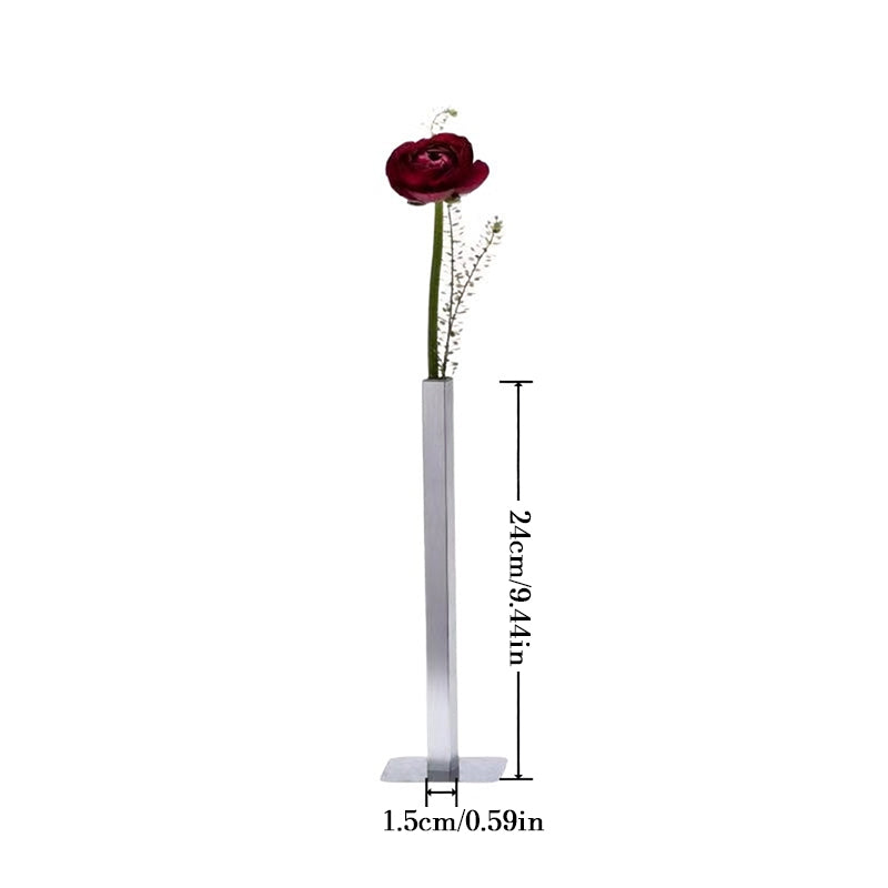 Minimalist Geometric Stainless Steel Vase, Nordic Luxury Metal Flower Vase for Home Decor