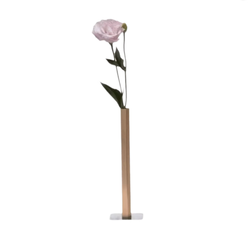 Minimalist Geometric Stainless Steel Vase, Nordic Luxury Metal Flower Vase for Home Decor